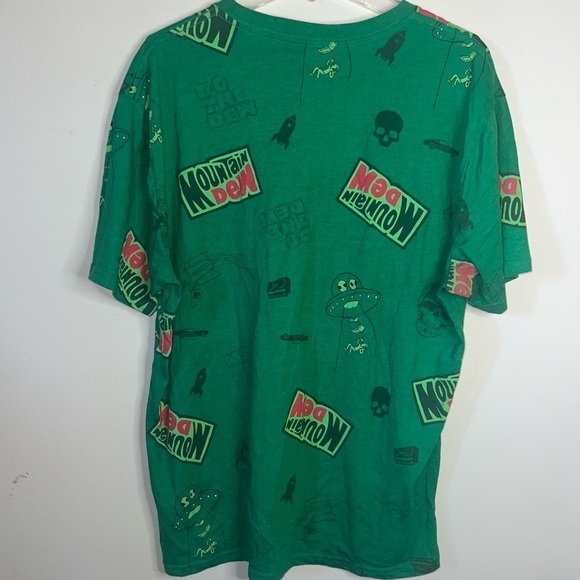 Mountain Dew Men’s All Over Print Graphic T-Shirt Green Size XL - Picture 4 of 7